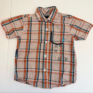 Hurley Plaid Button Down Shirt Size 4T